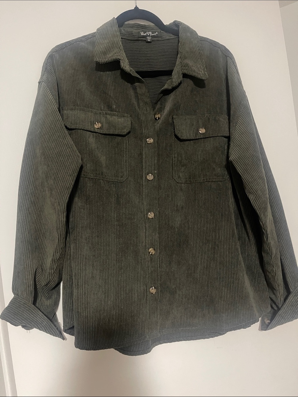 Velvet Heart Olive Green Corduroy Button-Down Shirt